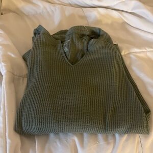 American Eagle Outfitters Sage Green Waffle Knit Top